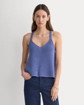 Racerback V-Neck Sweater | Blue Dusk