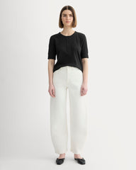 The Henley in Cotton Linen | Black