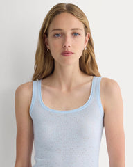 Lace-Trimmed Tank in Fine Linen | Skywriting