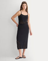 Lace-Knit Maxi Skirt | Black