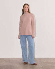The Mockneck Sweater in Plush Cotton | Dusty Rose