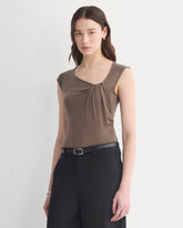 Asymmetrical Top in Butterluxe | Deep Taupe