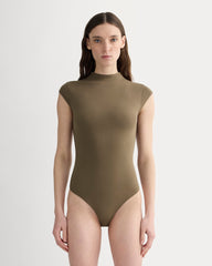 The Form Funnel-Neck Bodysuit | Deep Taupe