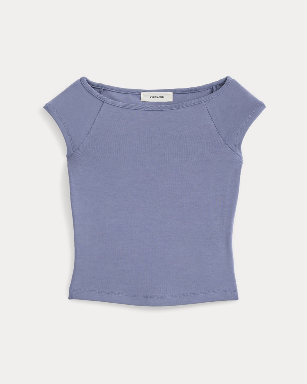 Boatneck Cap-Sleeve Top in Butterknit | Blue Dusk