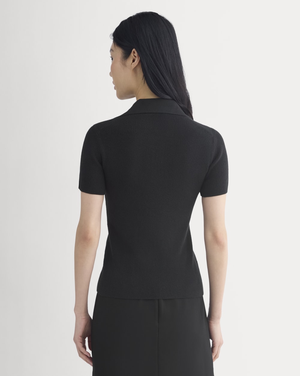 Knit Quarter-Zip Polo | Black