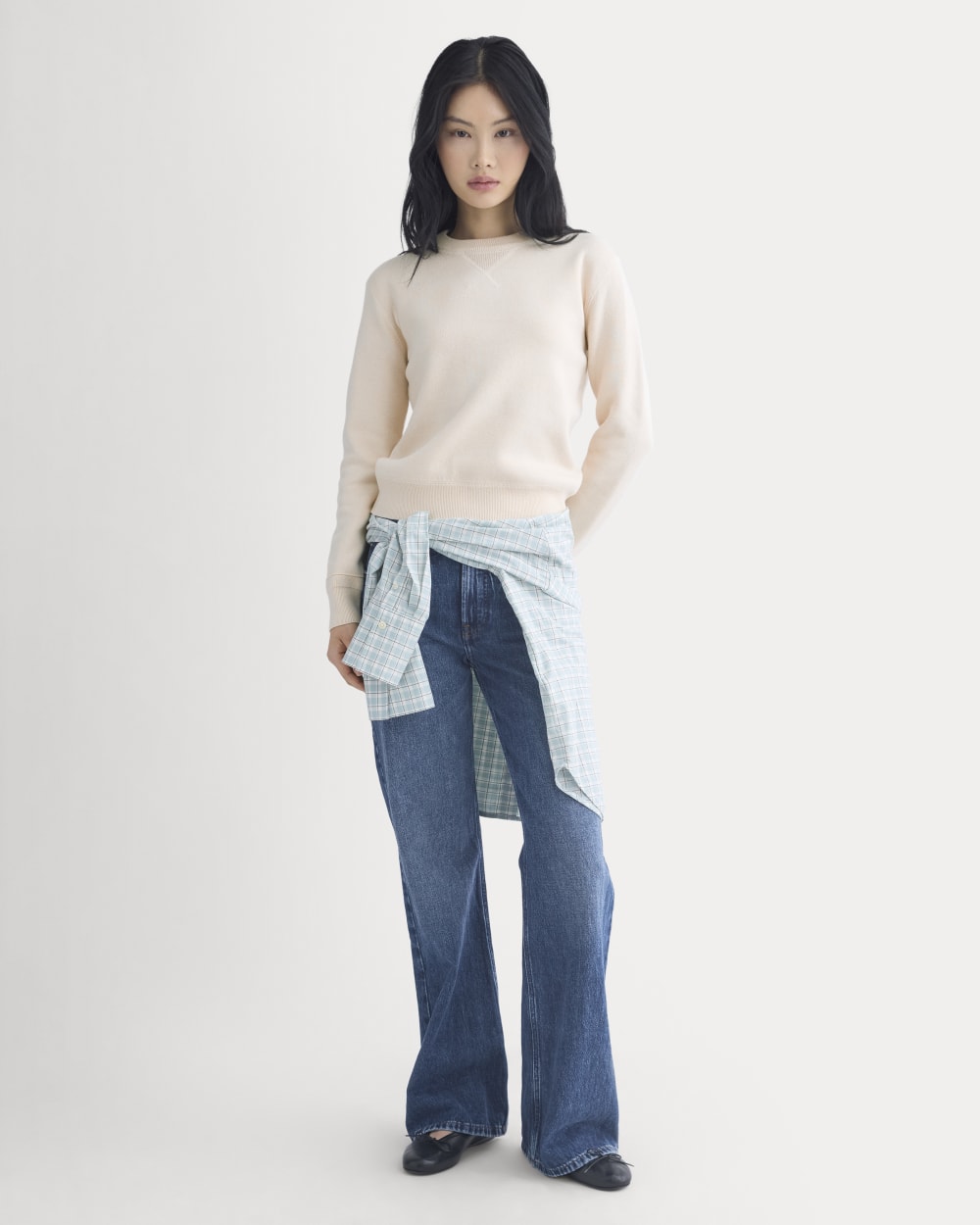 Double Knit Crew in Cotton Merino | Bone/Cream/Sand/Light Camel
