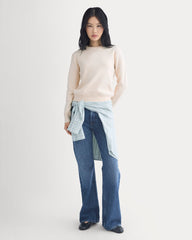 Double Knit Crew in Cotton Merino | Bone/Cream/Sand/Light Camel