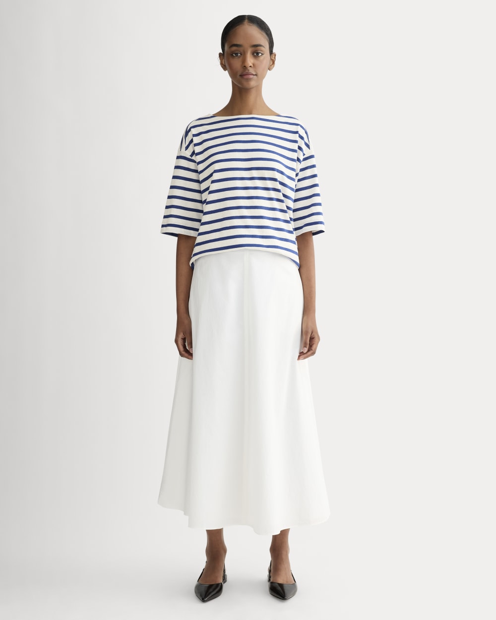 The Mariner Oversized Tee | Bone / Mazarine Blue