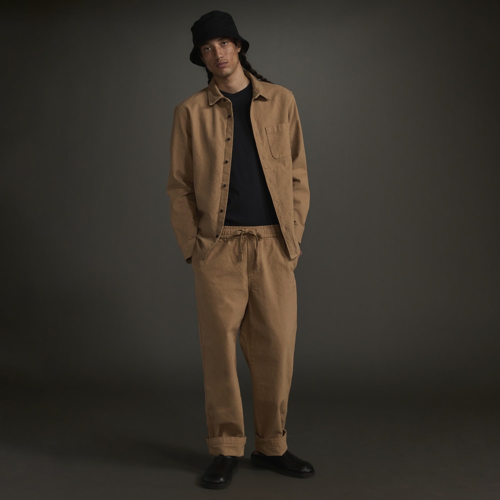 The Canvas Organic Cotton Drawstring Pant | Cappuccino