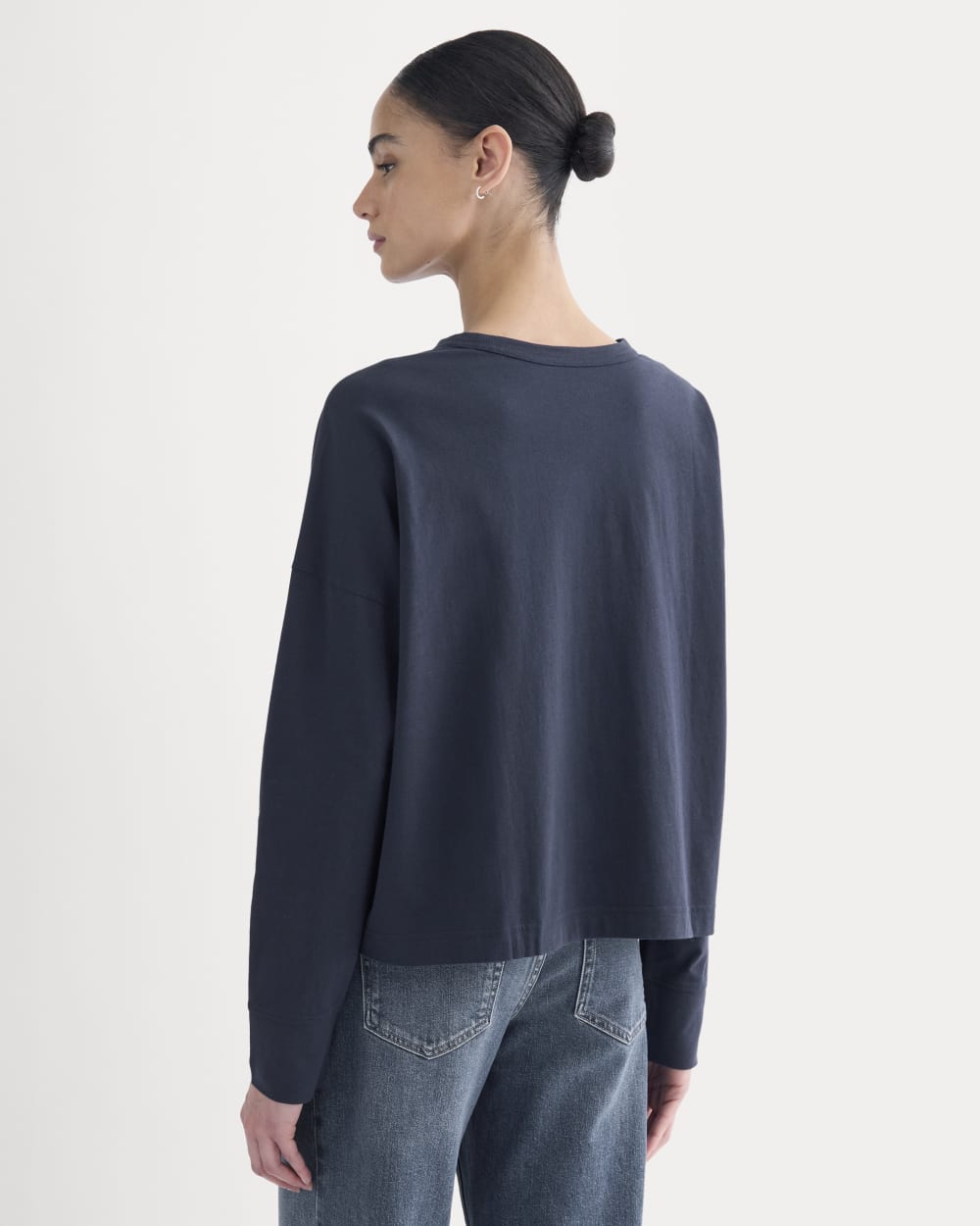 Oversized Boxy Crew in Essential Cotton | Deep Navy