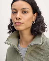 The Half-Zip in Everyday Cotton | Sage Green