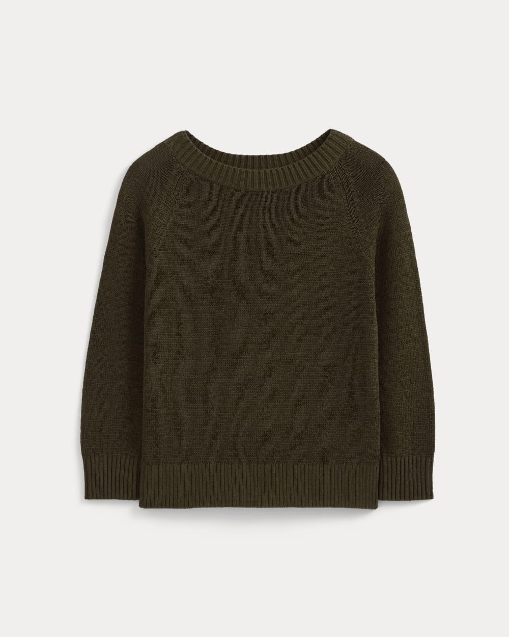 Wide-Neck Crew Sweater in Tape Yarn | Beech