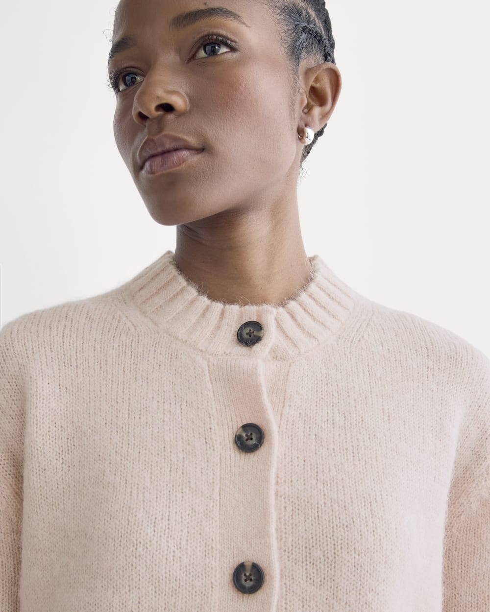 The Crew Cardigan in Alpaca | Soft Rose