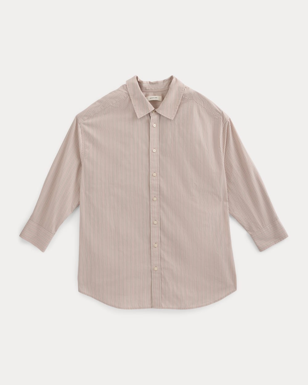 Back-Tie Oversized Shirt in Washed Poplin | Burnished Lilac/Gardenia