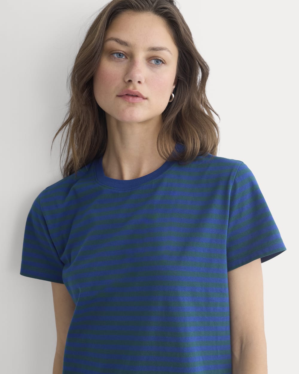 The Box-Cut Tee in Essential Cotton | Navy Peony/Dark Sea | No Pocket