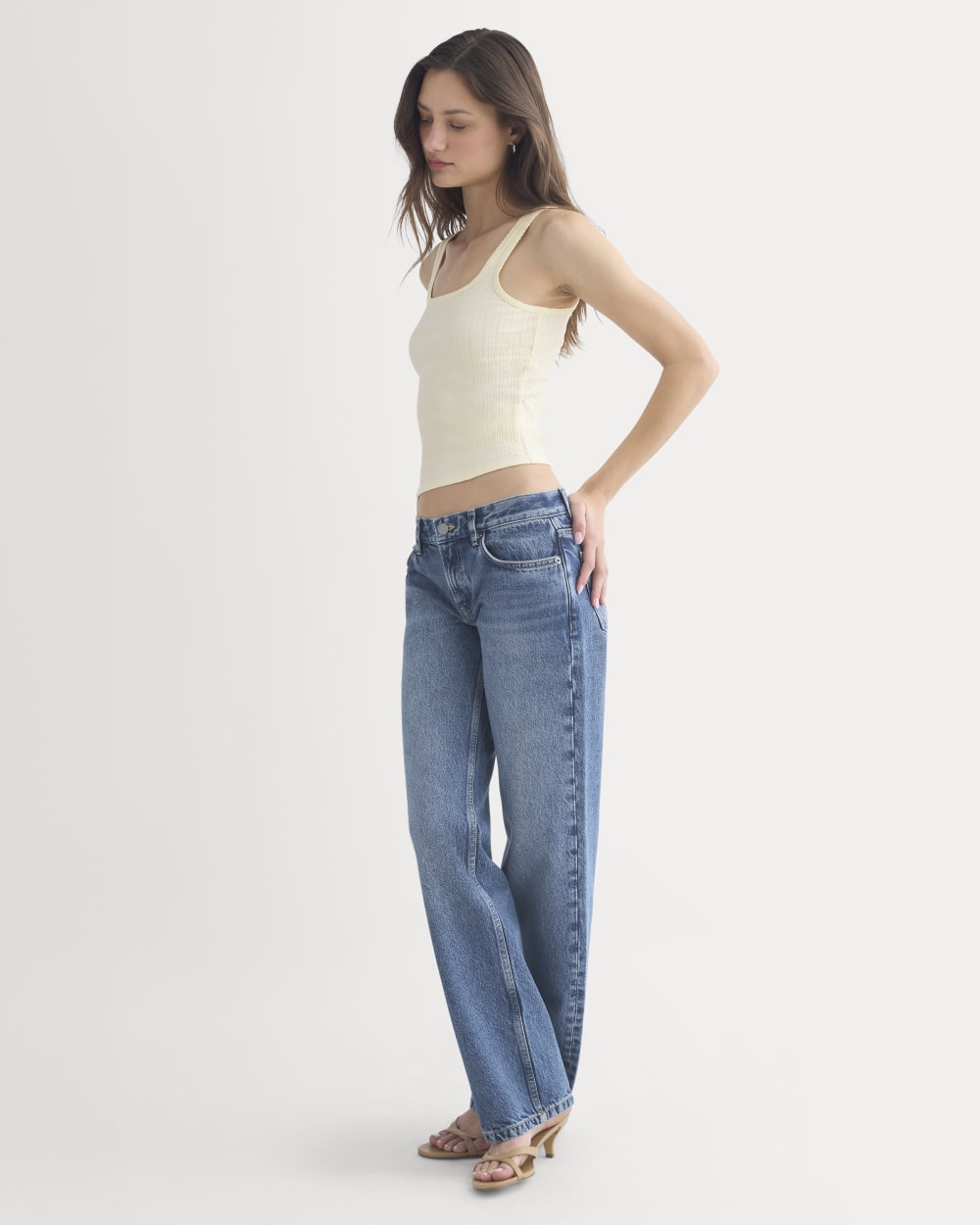 Scoop-Neck Tank in Pointelle | Lemon Icing