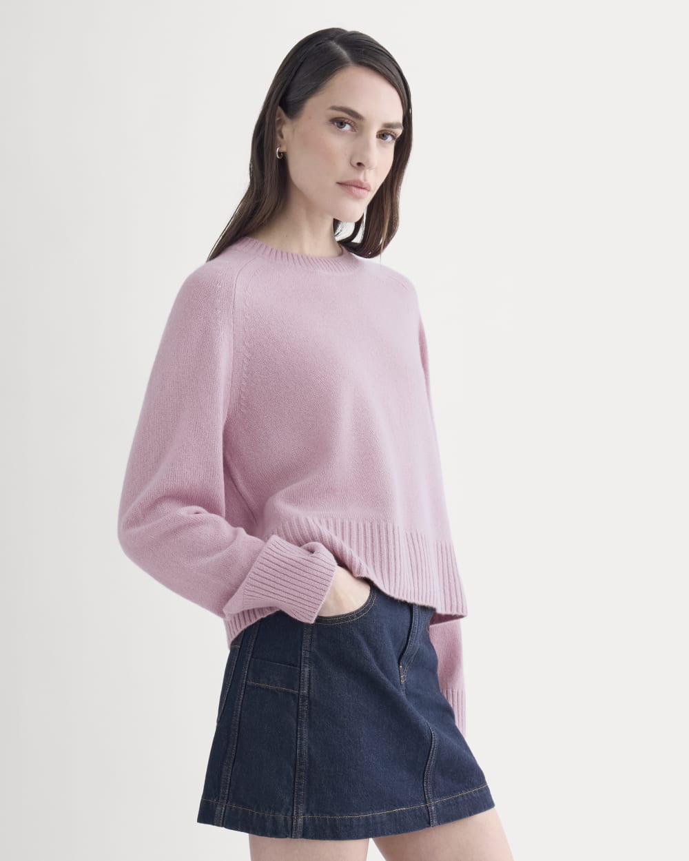 The Boxy Crew in Cashmere | Lilac Crush
