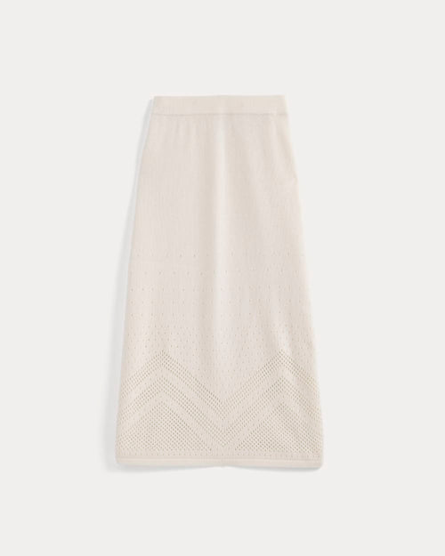 Lace-Knit Maxi Skirt | Bone