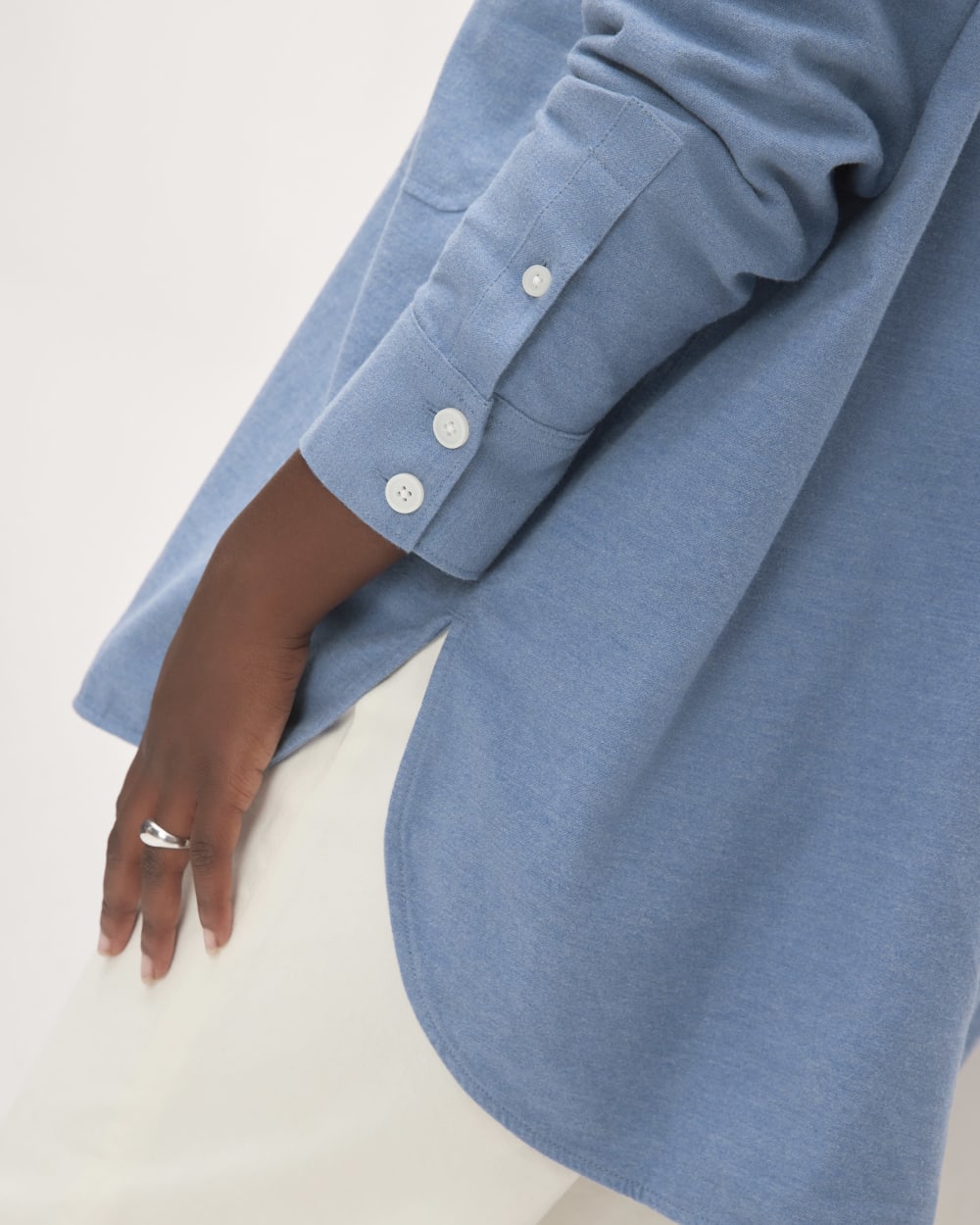 The Classic Cotton Flannel Shirt | Heathered Heritage Blue