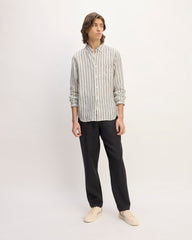 The Classic Shirt in Linen | Bone / Black