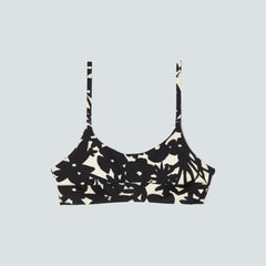 The Scoop-Neck Bikini Top | Black / Canvas Floral