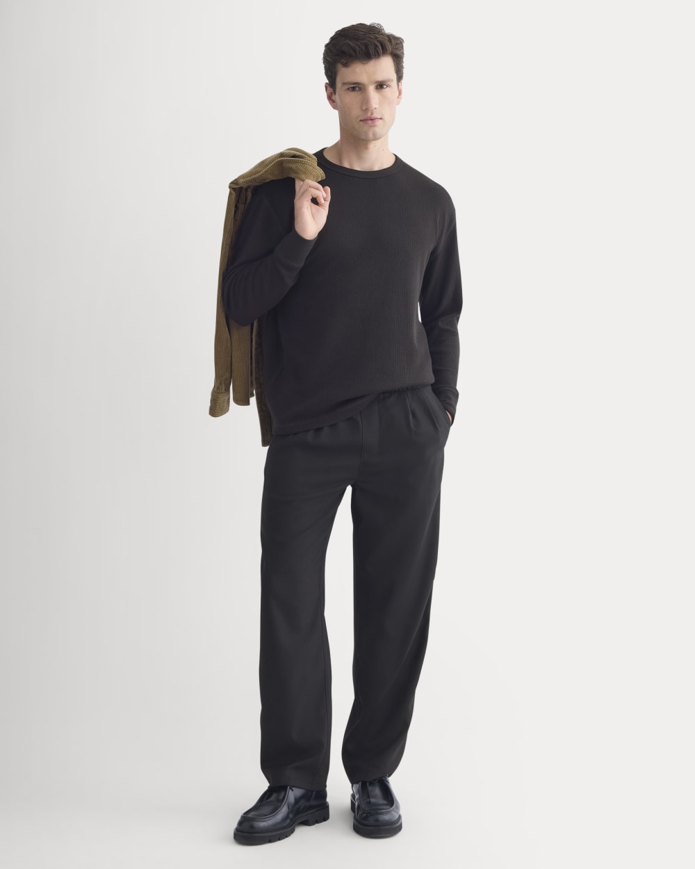 Thermal Crew in Cozy Waffle | Black
