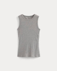 Luxe Rib Side Snap Tank | Heathered Light Grey