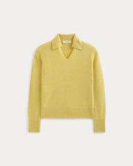 Cashmere Polo Sweater | Double Cream Heather
