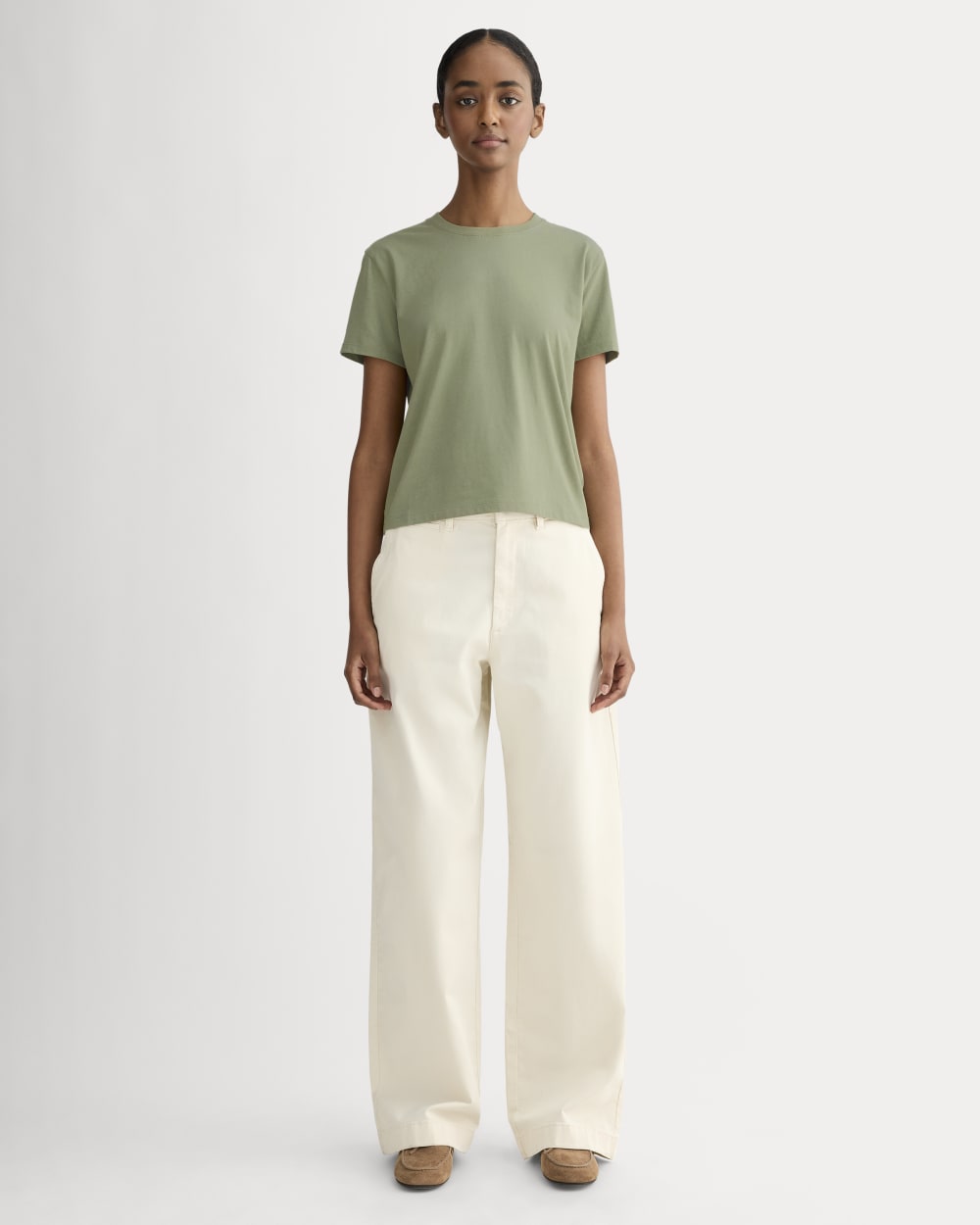 The Box-Cut Tee in Essential Cotton | Sagebrush | No Pocket