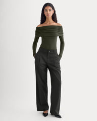 The Off-the-Shoulder Top in Butterluxe | Dark Green