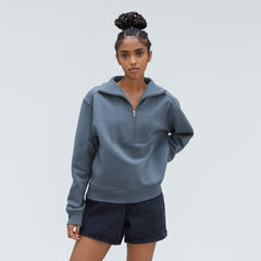 The Track Half-Zip | Faded Blue
