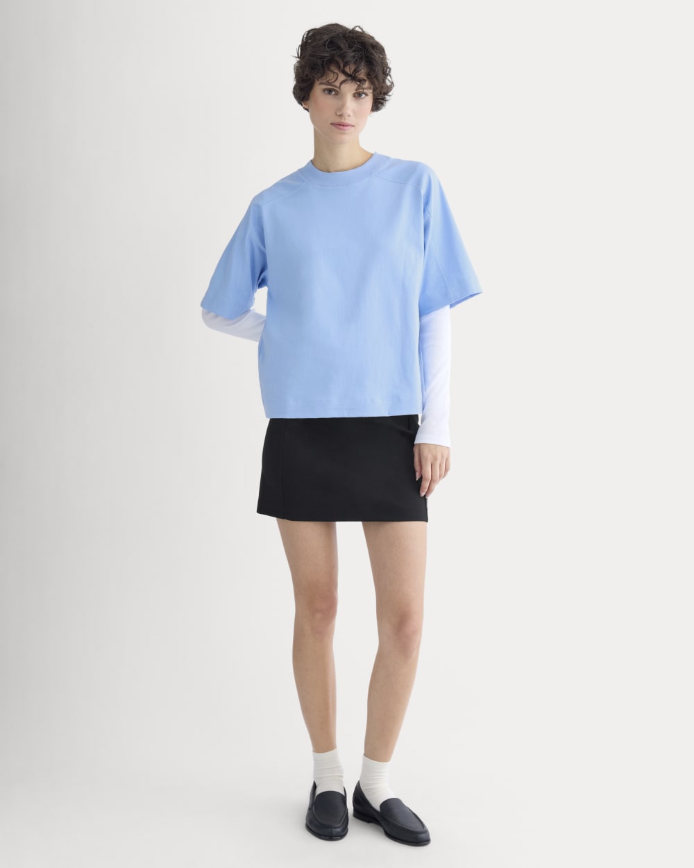Oversized Seamed Tee | Open Air Blue