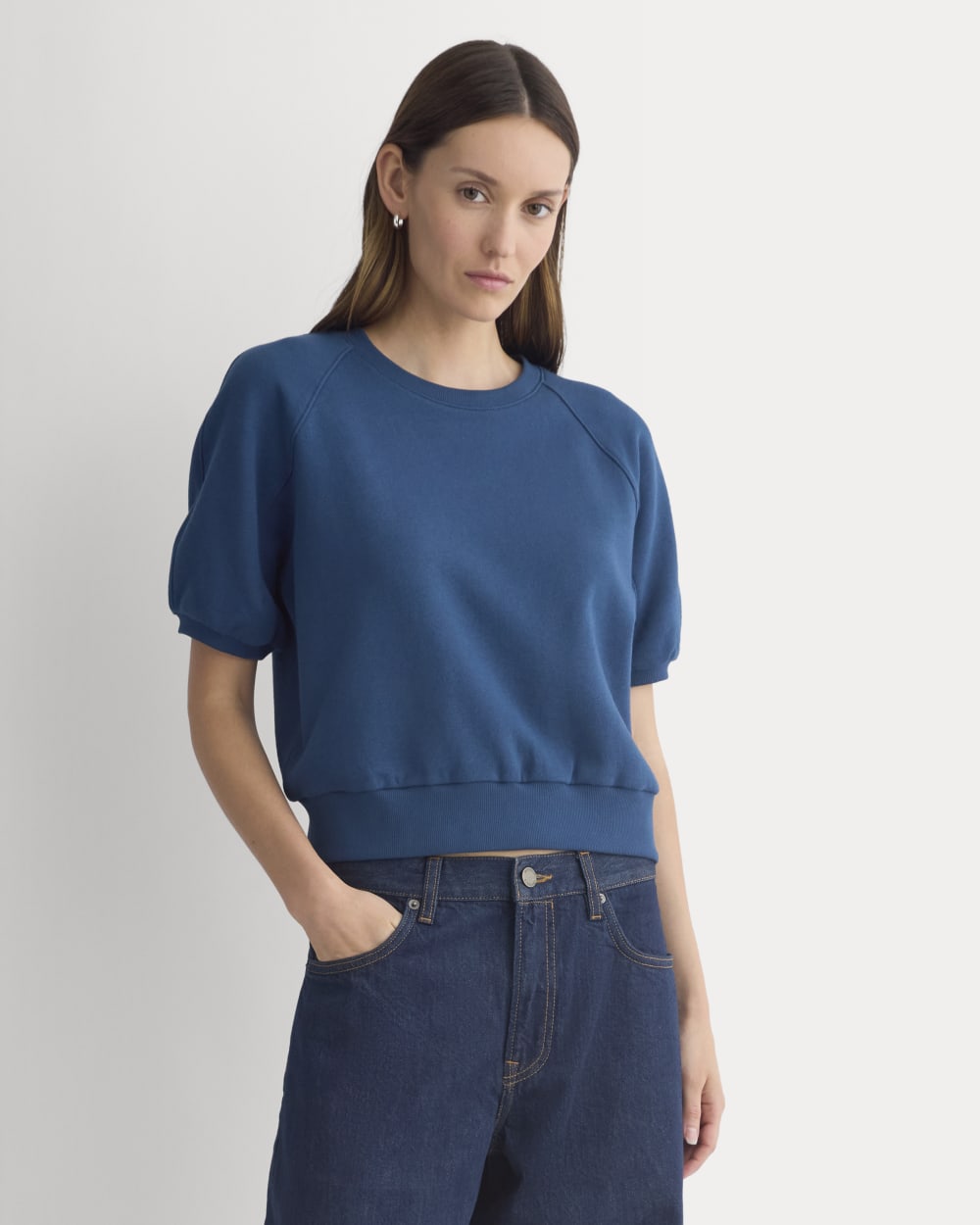 Lightweight Terry Blouson Short-Sleeve Crew | Blue Wing Teal