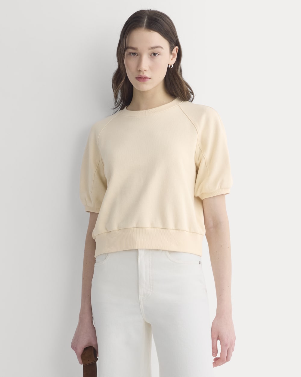 Lightweight Terry Blouson Short-Sleeve Crew | Parchment