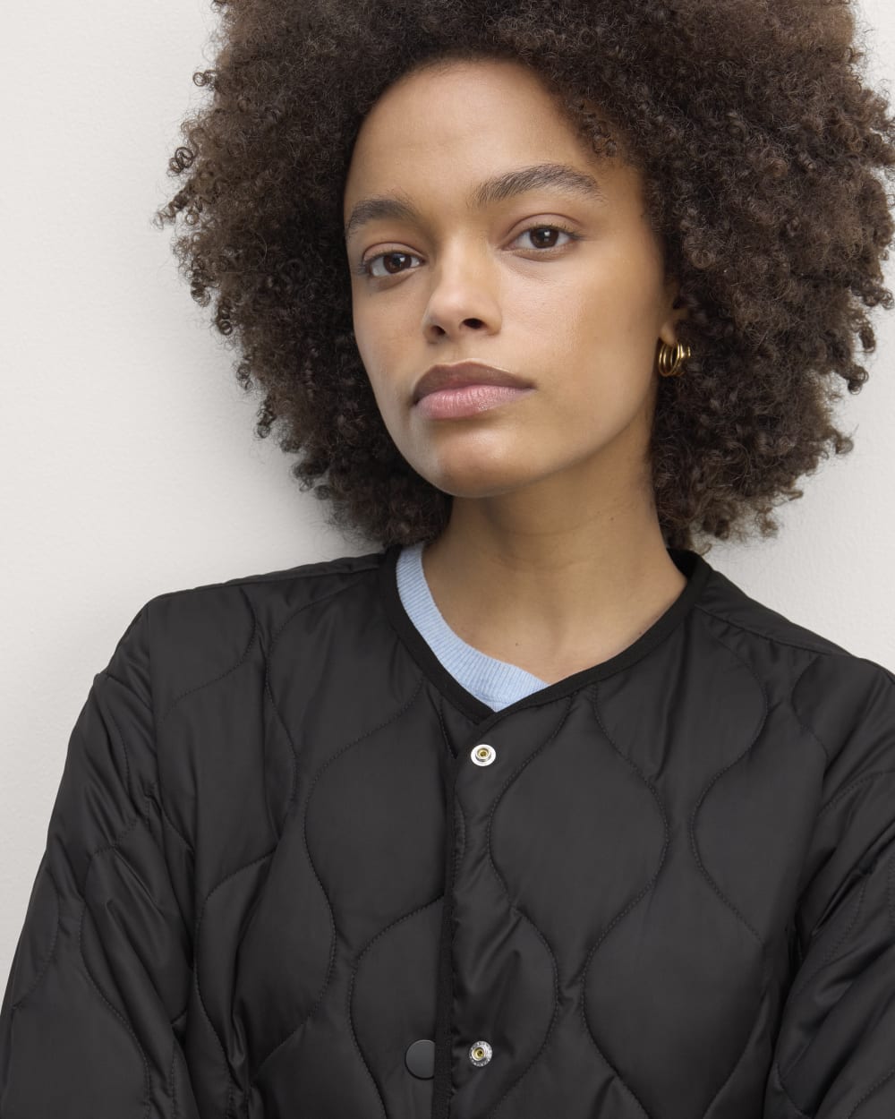 The Long Quilted Liner | Black