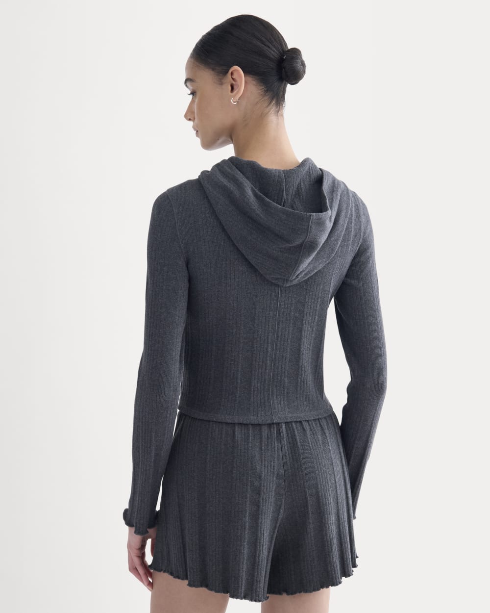 Lounge Rib Hoodie | Heathered Soot