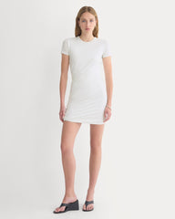 Twisted Short-Sleeve Crew Dress | Bone
