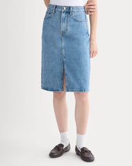 Mid-Rise Denim Midi Skirt | Vintage Mid Indigo