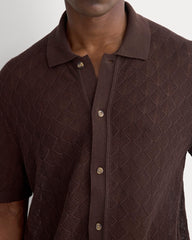 Open-Knit Resort Shirt | Coffee Bean