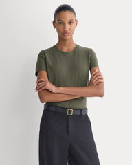 The Slim Crew in Essential Cotton | Olive Night