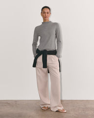 The Funnel Neck in Cotton Cashmere | Heather Charcoal