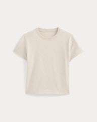 The Box-Cut Tee in Essential Cotton | Heathered Oats | No Pocket