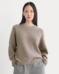 The Cocoon Crew in Wool Cashmere | Light Heathered Taupe