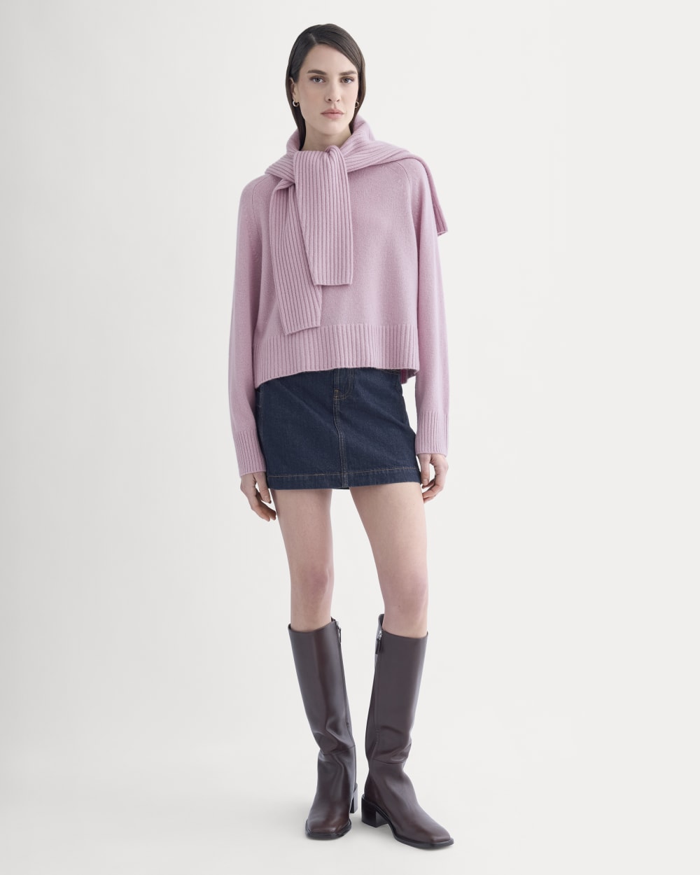 The Boxy Crew in Cashmere | Lilac Crush