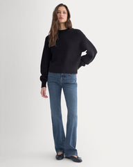 Cropped Ribbed Crew in Everyday Cotton | Black