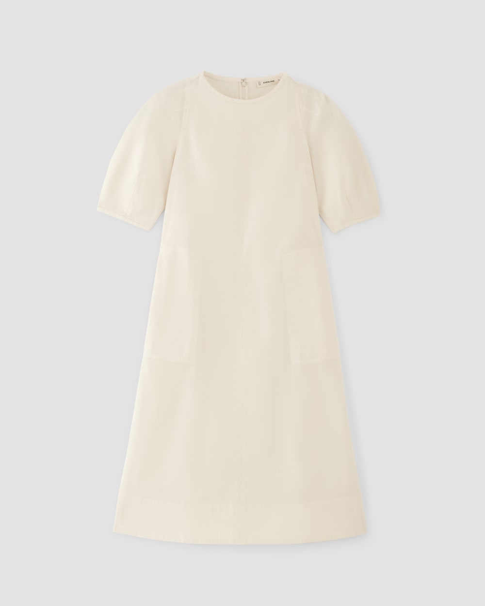 The Short-Sleeve Puff Midi Dress | Bone