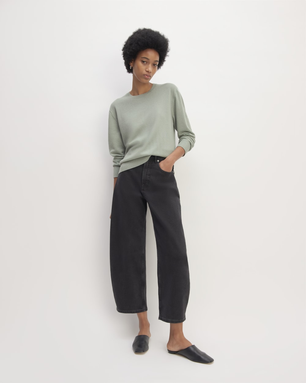 The Classic Crew in Cashmere | Light Sage Green