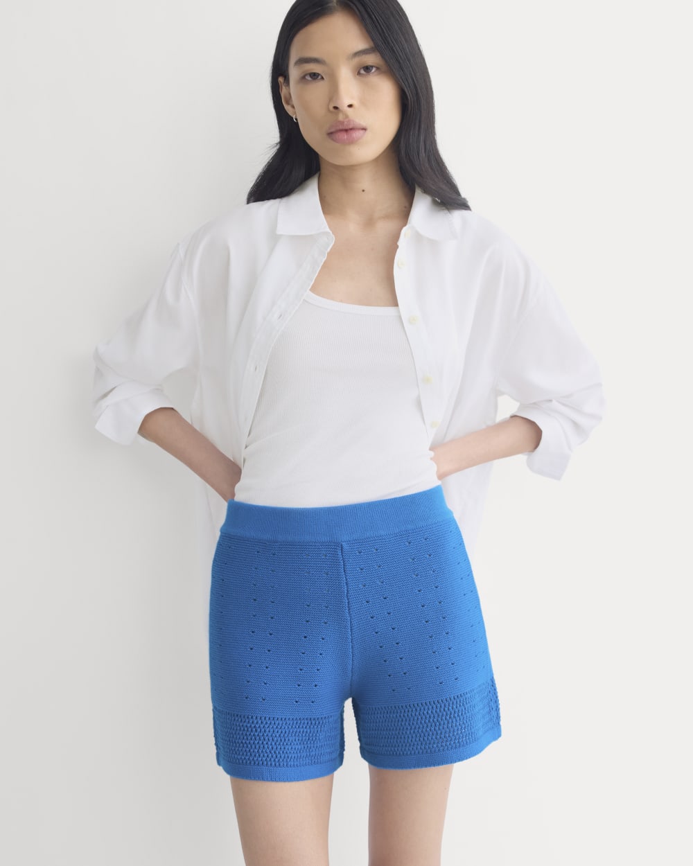 Open-Knit Short in Everyday Cotton | Imperial Blue