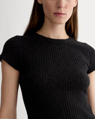 The Cozy Rib Tee | Black