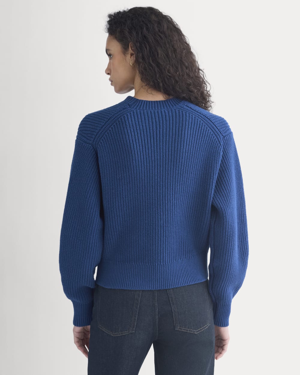 Cropped Ribbed Crew in Everyday Cotton | Estate Blue